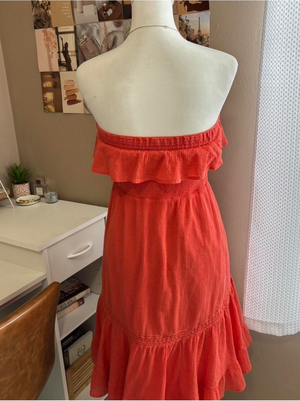 Anthropologie HD in Paris burnt orange sleeveless beach dress